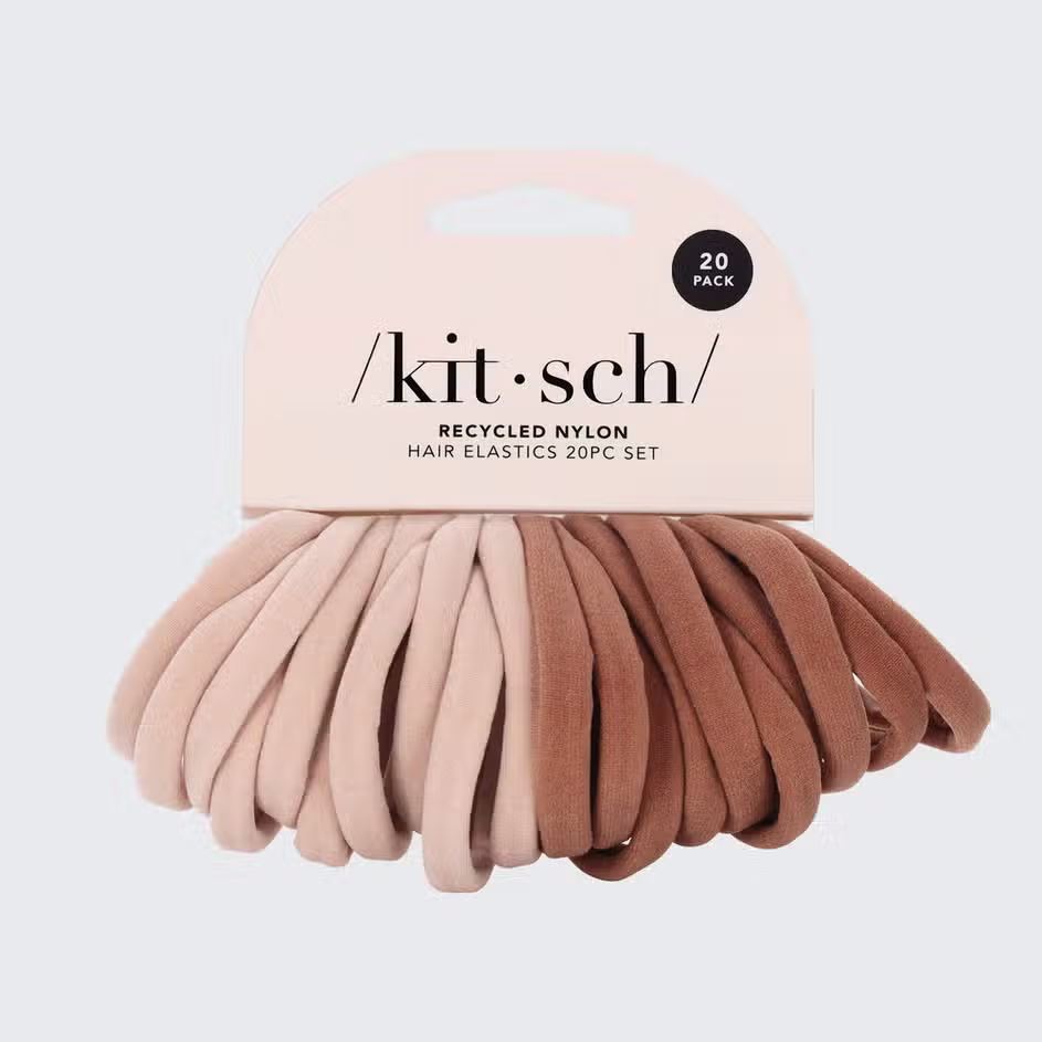 Tan Hair Elastics - 20 Pc Set
