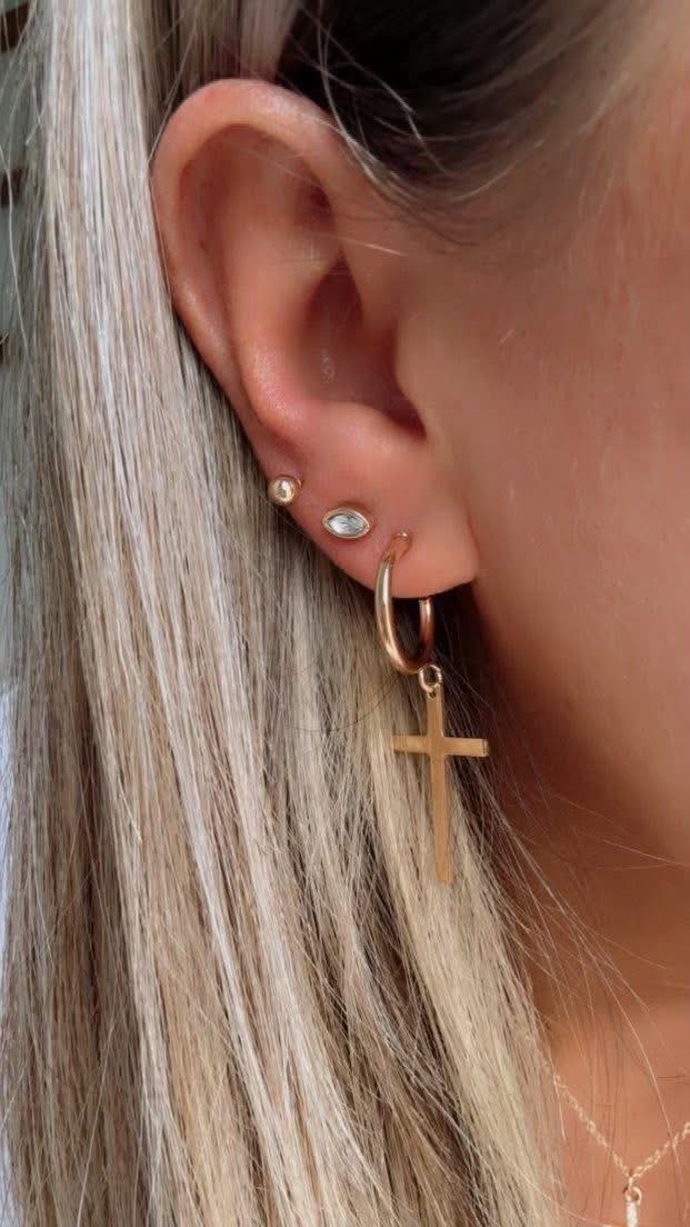 Cross 3 set earring