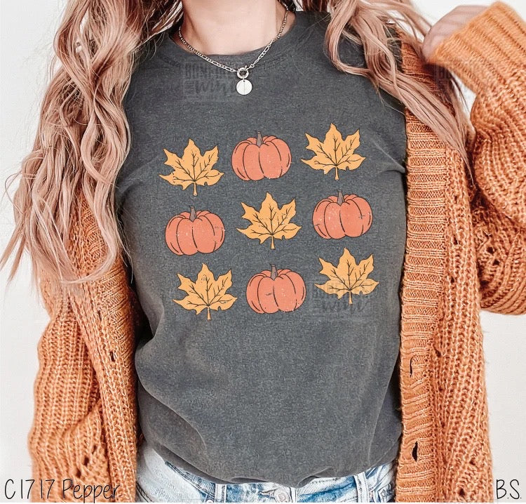 Pumpkins & Leaves
