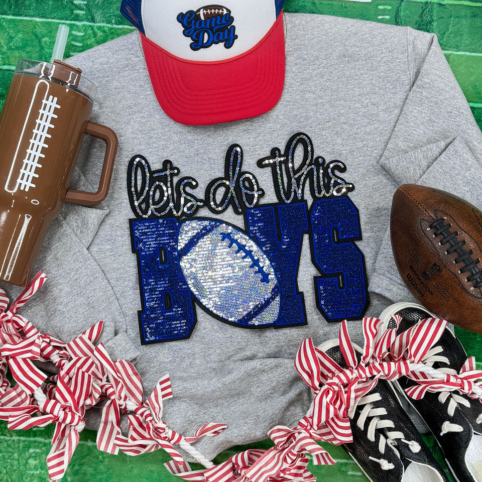 Football Jersey - Let's Do This Boys - Royal Blue & Silver