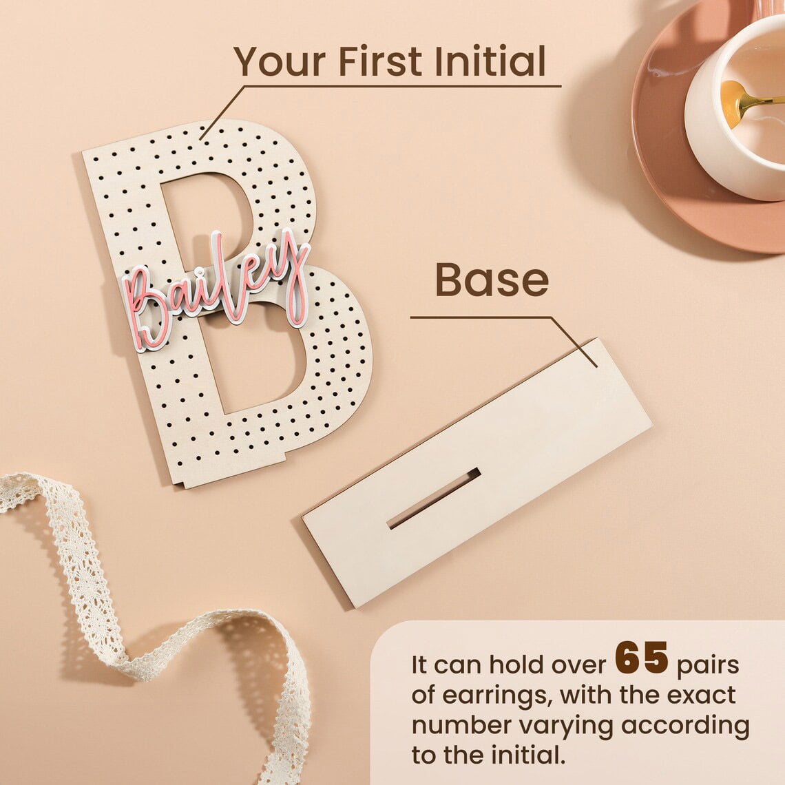 PREORDER: Personalized Name Wood Earring Holder 1.12.26