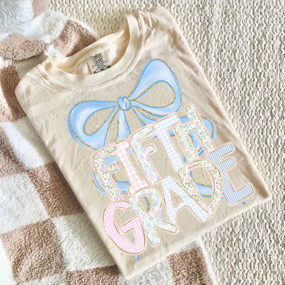Pastel Bow Back To School - Fifth Grade