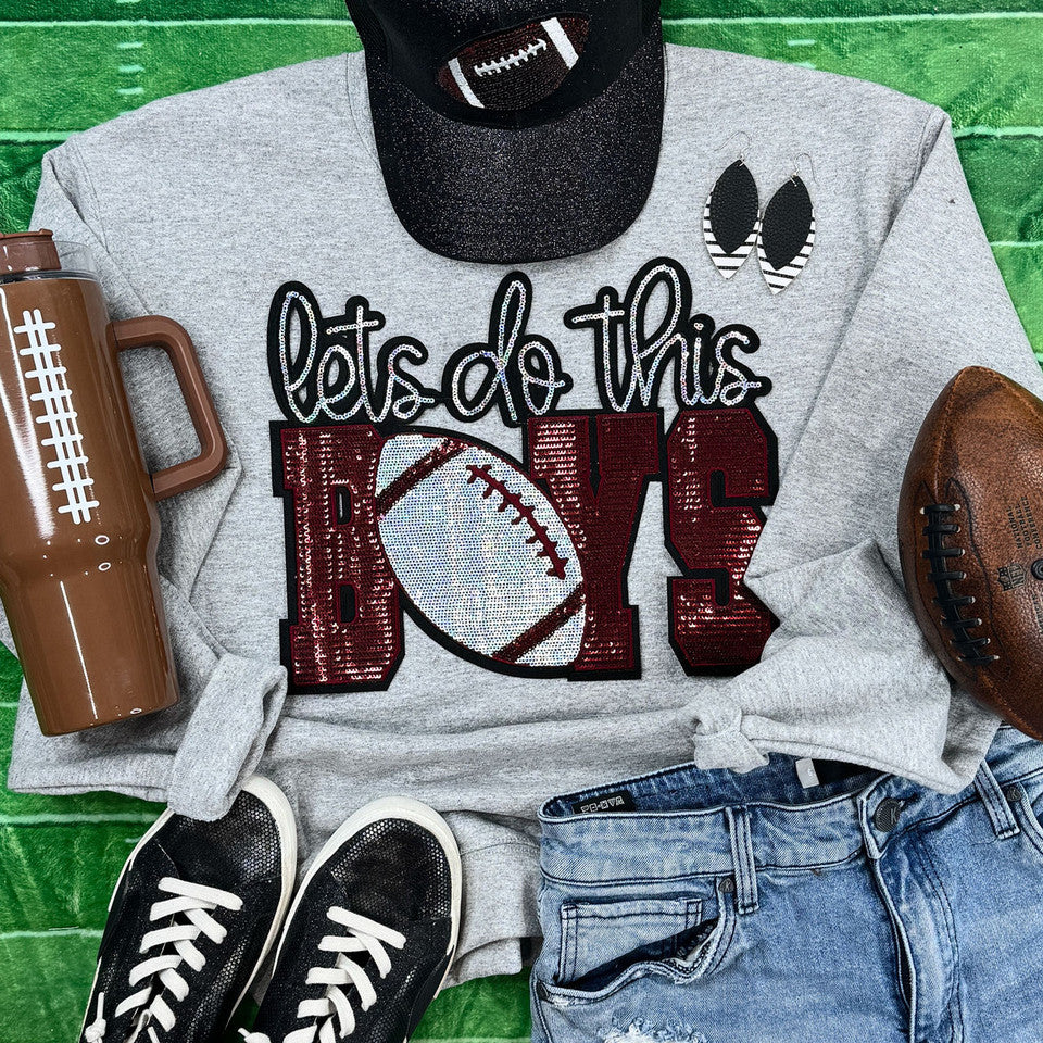 Football Jersey - Let's Do This Boys - Maroon & Silver