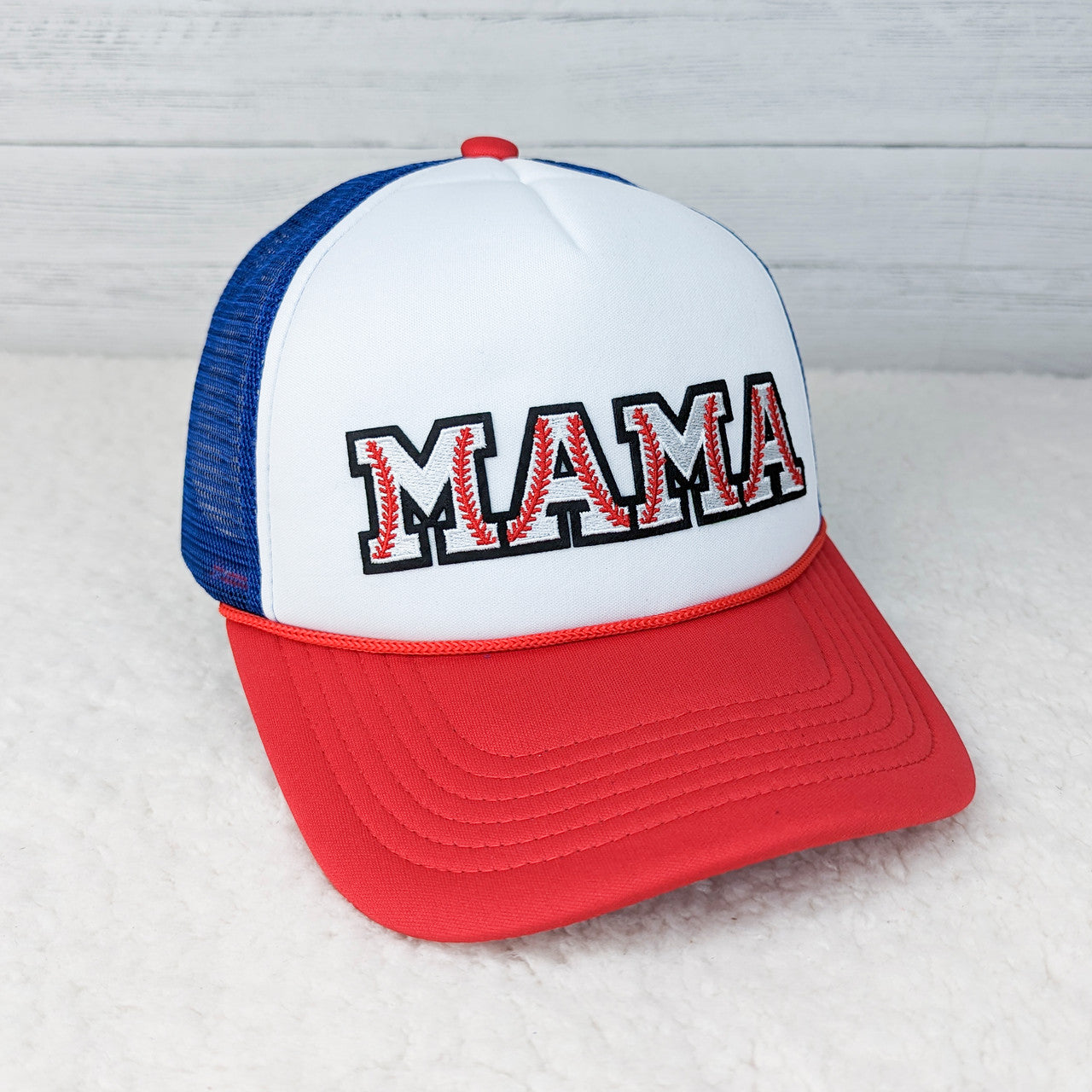 MAMA Baseball Embroidered Patch Foam Trucker Hat