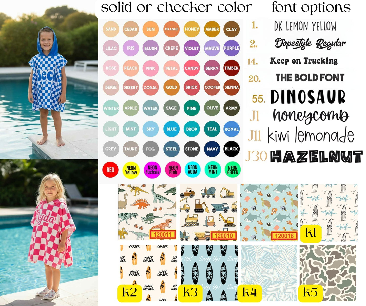 PREORDER: Custom Hooded Towel - Solid or Checker 1.12.26