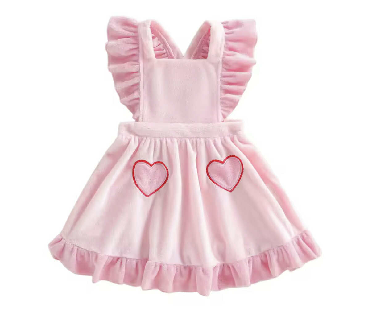 PREORDER: Girls Double Heart Ruffle Dress 1.12.26 osym