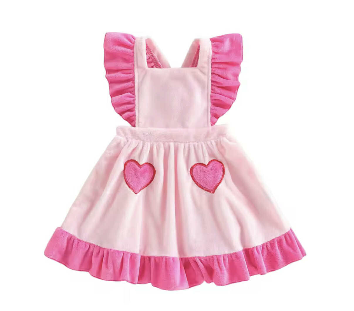 PREORDER: Girls Double Heart Ruffle Dress 1.12.26 osym
