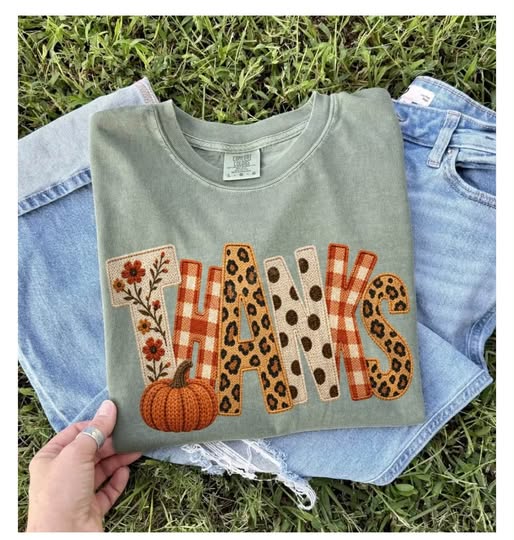 Thanks Faux Embroidery
