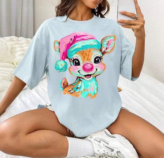 Painted cheerful reindeer