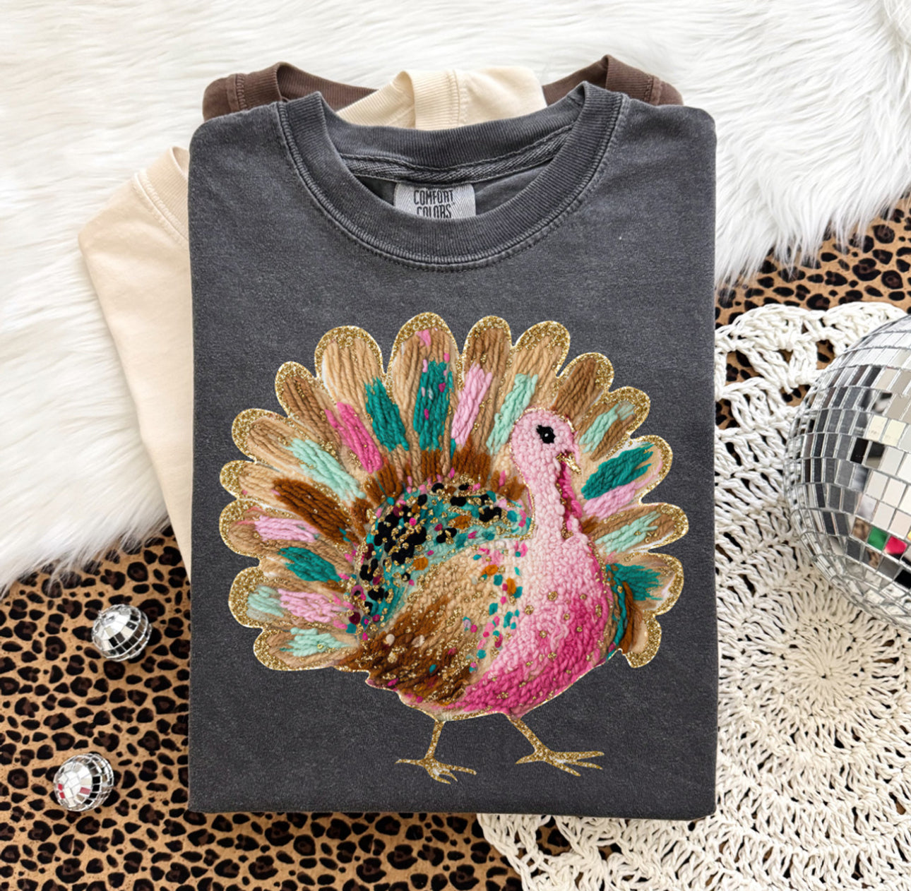 Faux yarn bright turkey