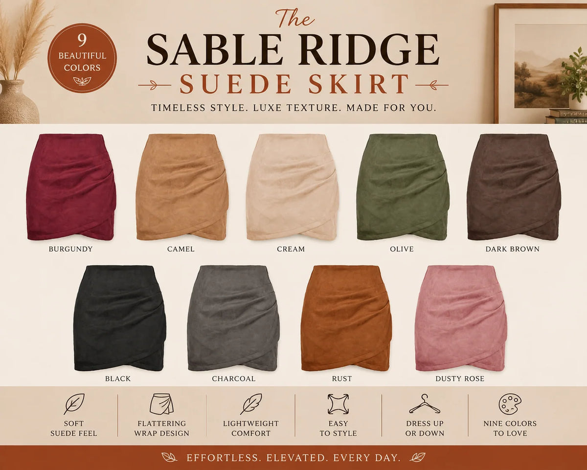 PREORDER: Sable Ridge Suede Skirt