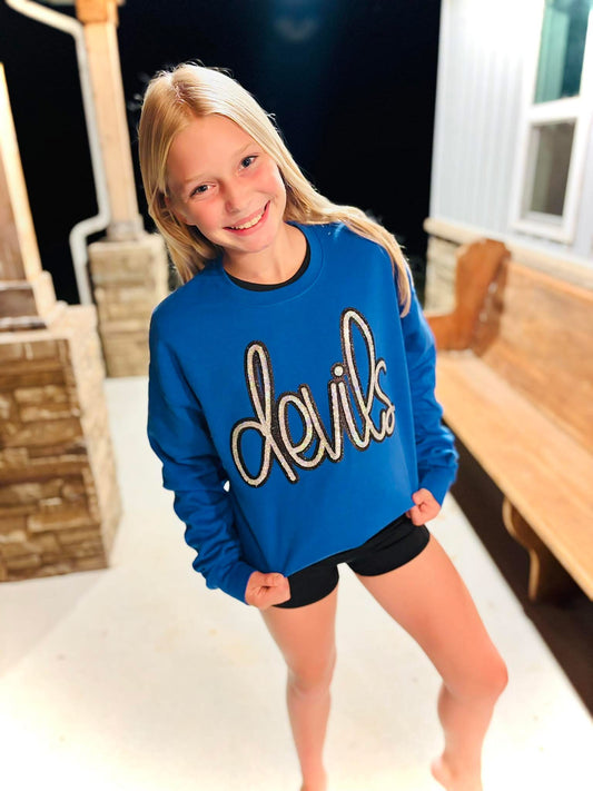 Devils sequin patch sweatshirt