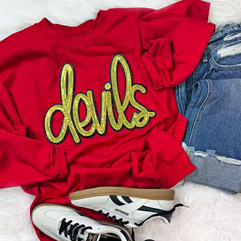 Devils sequin patch sweatshirt