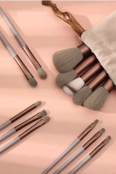 13 PCS MAKEUP BRUSH SET WITH STORAGE BAG