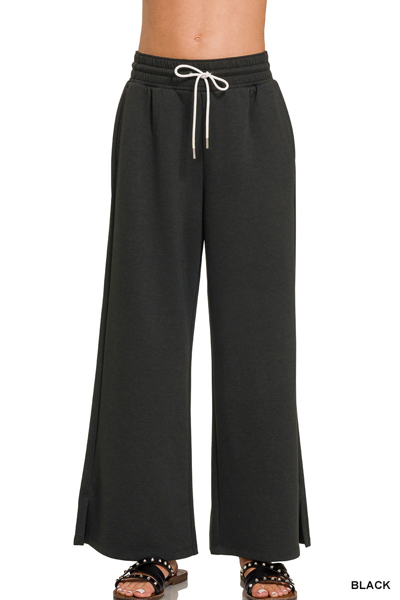 Scuba Drawstring Wide Leg Pants