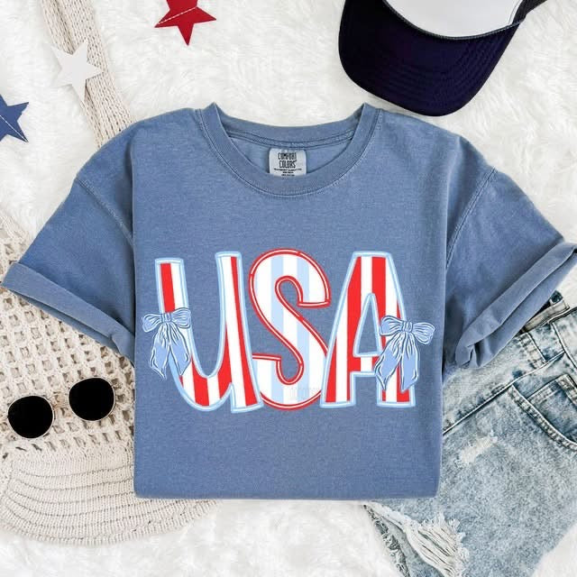 USA stripes bows