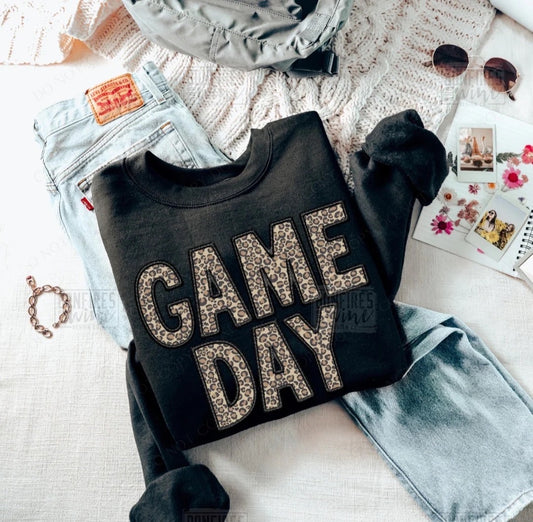 Game Day faux embroidery