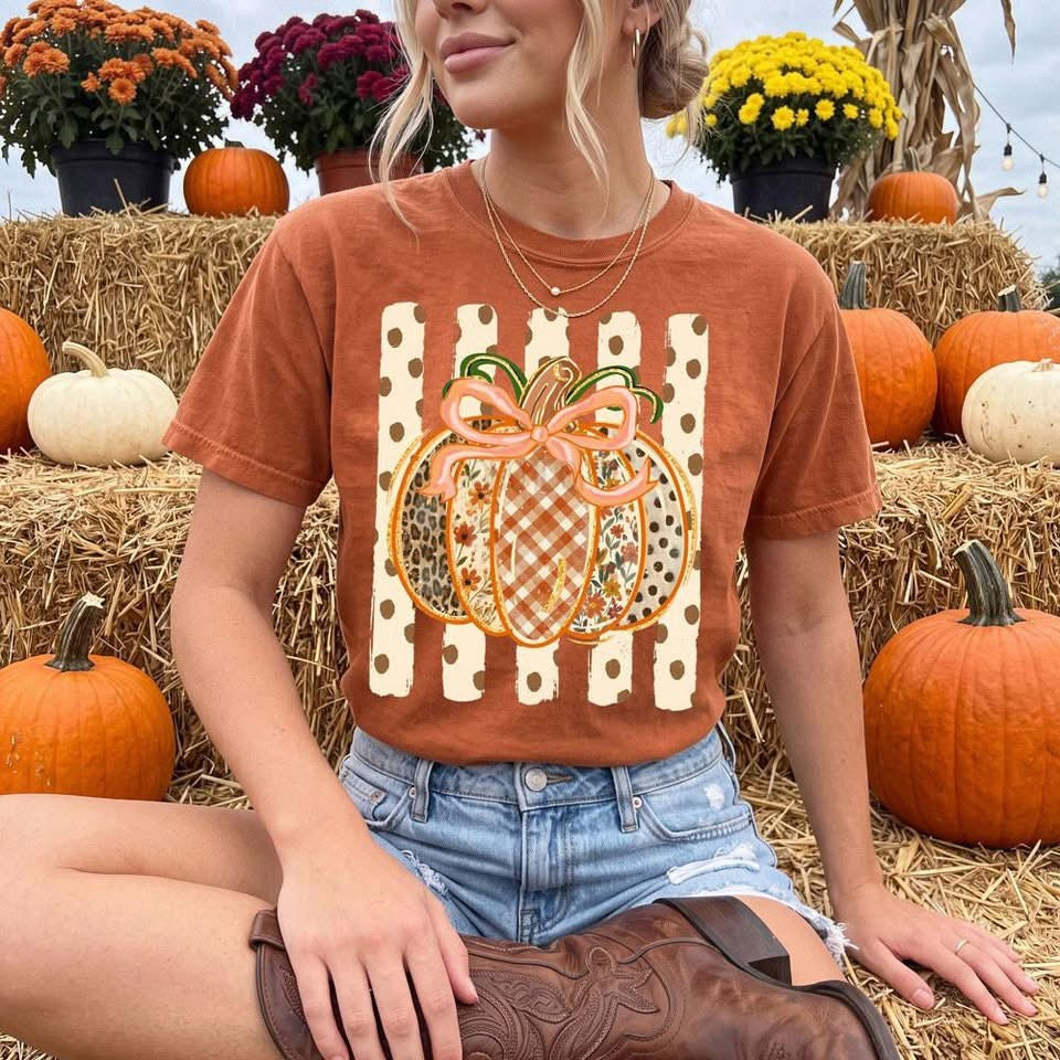 Polka dot pumpkin stripes