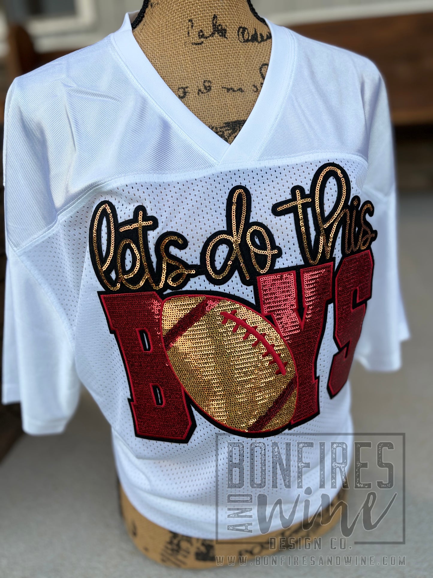 Football Jersey - Let's Do This Boys - Red & Gold