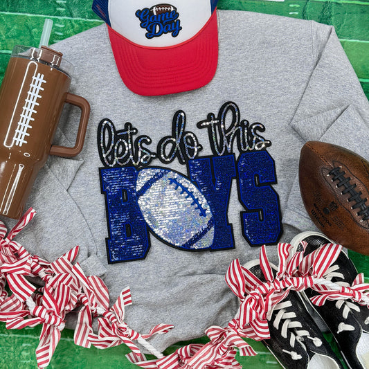 Football Jersey - Let's Do This Boys - Royal Blue & Silver