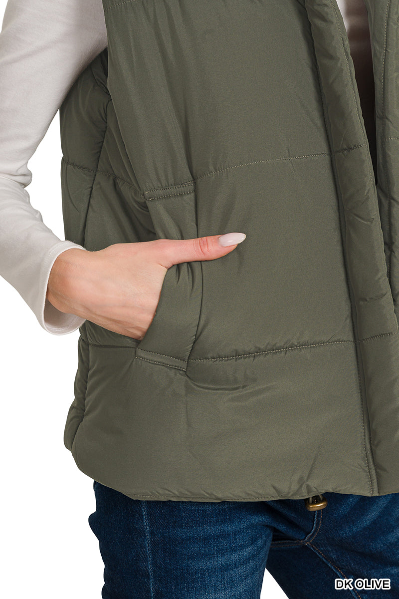 High neck puffer vest