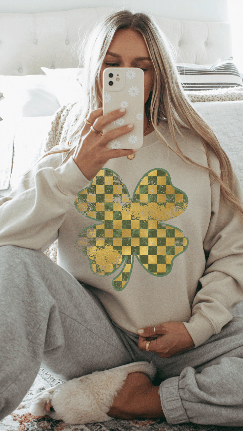 Distressed Checkered Shamrock