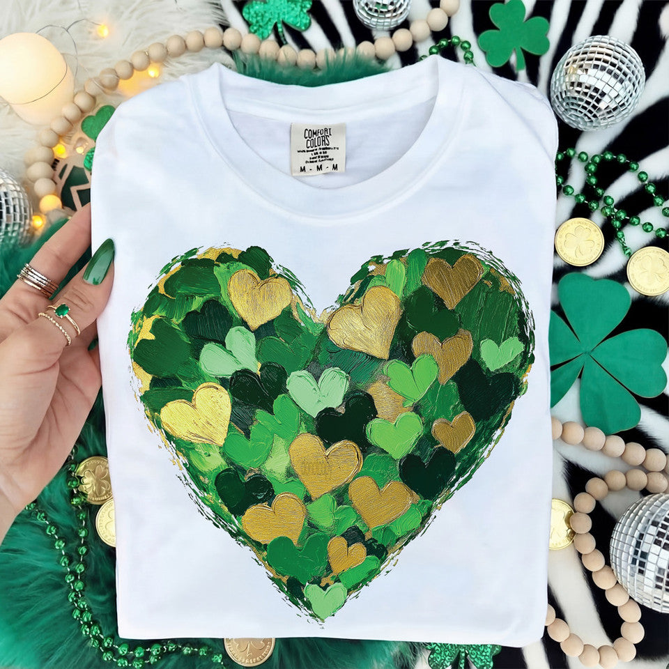 Faux Painted St Patricks Day Heart