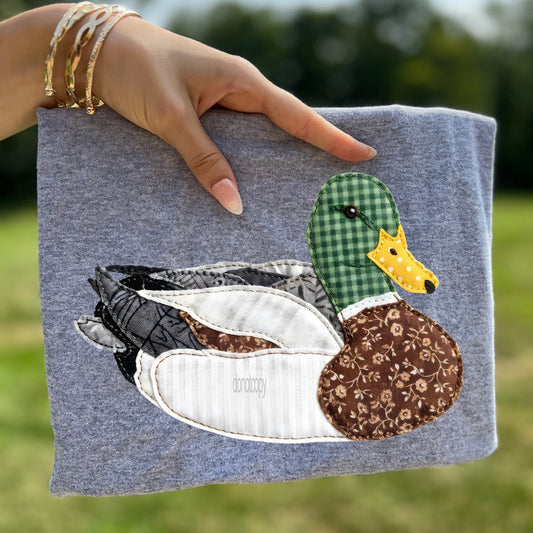Faux Patchwork Sitting Mallard Duck