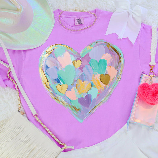 Faux Painted Pastel Heart