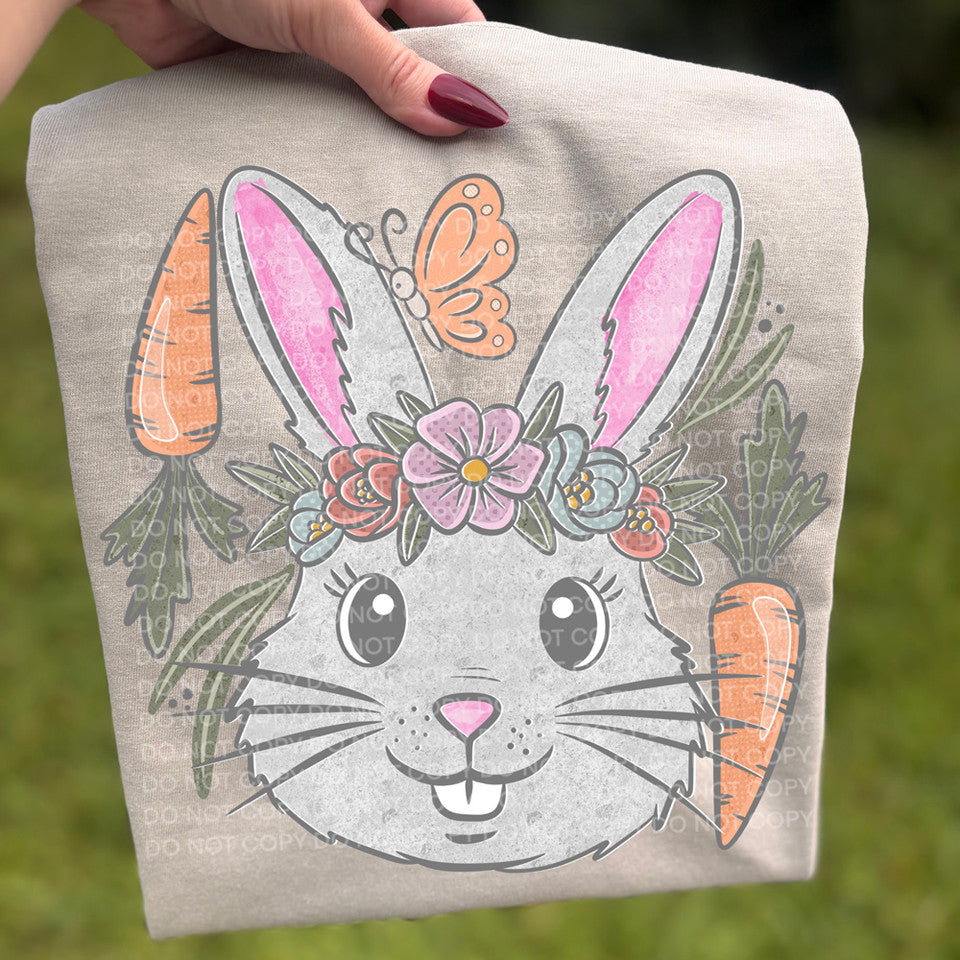 Floral Grey Bunny