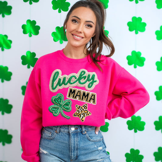 Faux Patch Lucky Mama Retro