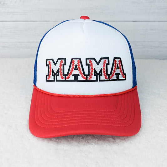 MAMA Baseball Embroidered Patch Foam Trucker Hat