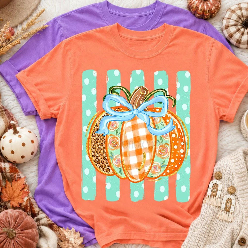 Pattern Pumpkin Bow Stripes