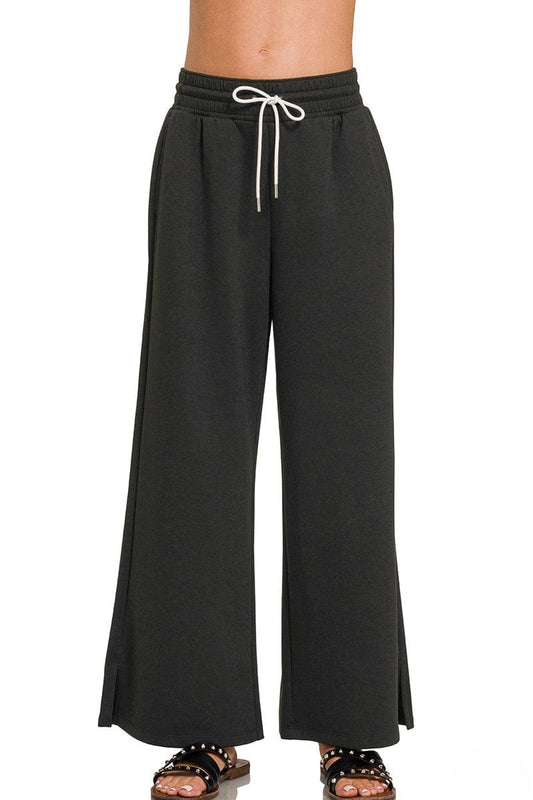 Scuba drawstring pants - Black
